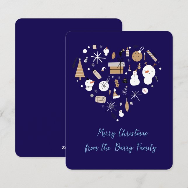 Navy Blue Holiday Card (Front/Back)