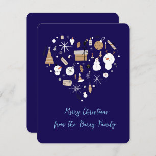 Navy Blue Holiday Card