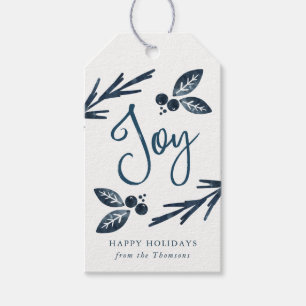 Navy Blue Holiday Joy, Gift Tags