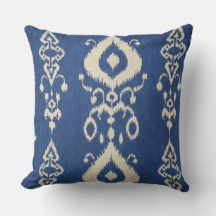Navy Blue Ikat Accent Pillow