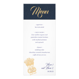 Navy Blue India Passport Menu