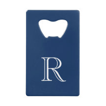 Navy Blue Initial Stainless Steel Bottle Opener