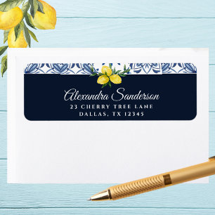 Navy Blue Italian Lemon Adresse de retour