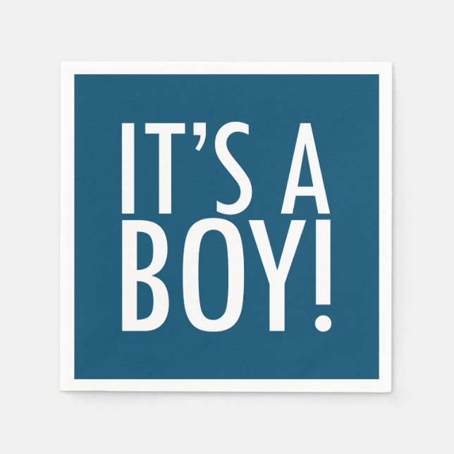 Navy Blue It's a Boy Napkin (Front)