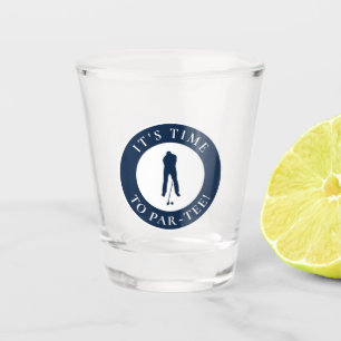 Navy Blue Its Time to Par Tee Funny Golfer Shot Glass