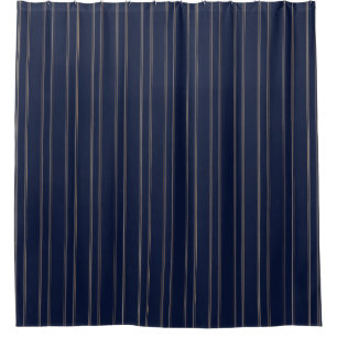 Navy Blue Ivory Gold Pinstripes