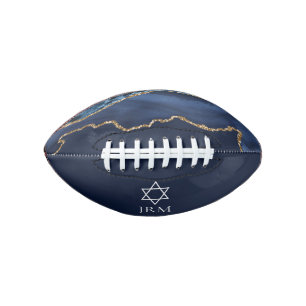 Navy Blue Jewish Star of David Custom Mini Football
