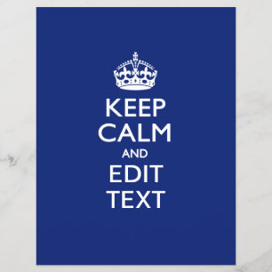 Navy Blue Keep Calm And Edit Text Personalized Flyer