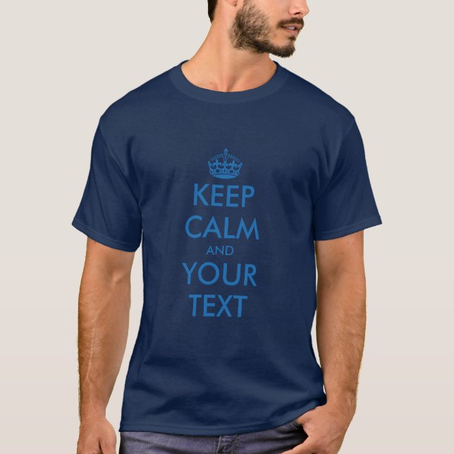 Navy Blue KeepCalm t shirt for boys | Personalize (Front)