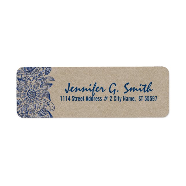 Navy Blue Lace & Beige Linen Burlap Texture 2 (Front)