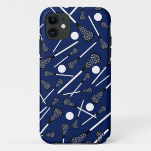 Navy blue lacrosse sticks iPhone 11 case
