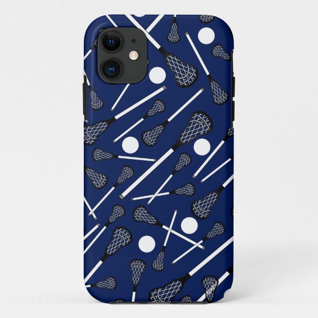 Navy blue lacrosse sticks Case-Mate iPhone case (Back)