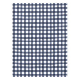 Navy Blue Large Classic Gingham Check Plaid Tablecloth