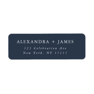 Navy Blue Large Text Modern Return Address Label