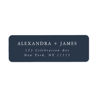 Navy Blue Large Text Modern Return Address Label