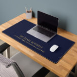 Navy Blue Leather Masculine Elegant NAME Desk Mat<br><div class="desc">The design features a digital graphic image to simulate a leather texture and this template can be customized to meet all professional occupations. This elegant and sophisticated navy blue faux leather notebook is a perfect office gift for coworkers. Perfect for professional look desk or office for any profession. PLEASE NOTE:...</div>