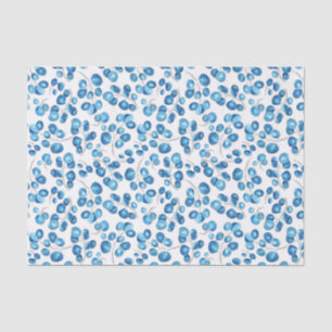 Navy Blue Leaves on White Tissue Paper