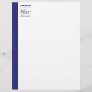 Navy Blue Left Sidebar Letterhead
