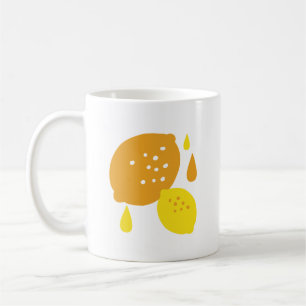 Navy Blue Lemon Art – Refreshing Citrus Design Coffee Mug