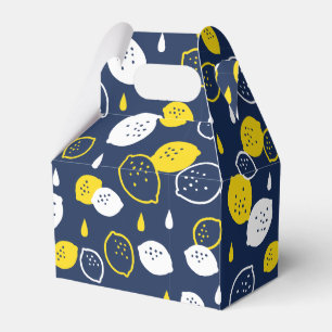  Navy Blue Lemon Art – Refreshing Citrus Design Favor Box