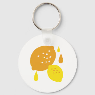  Navy Blue Lemon Art – Refreshing Citrus Design Keychain