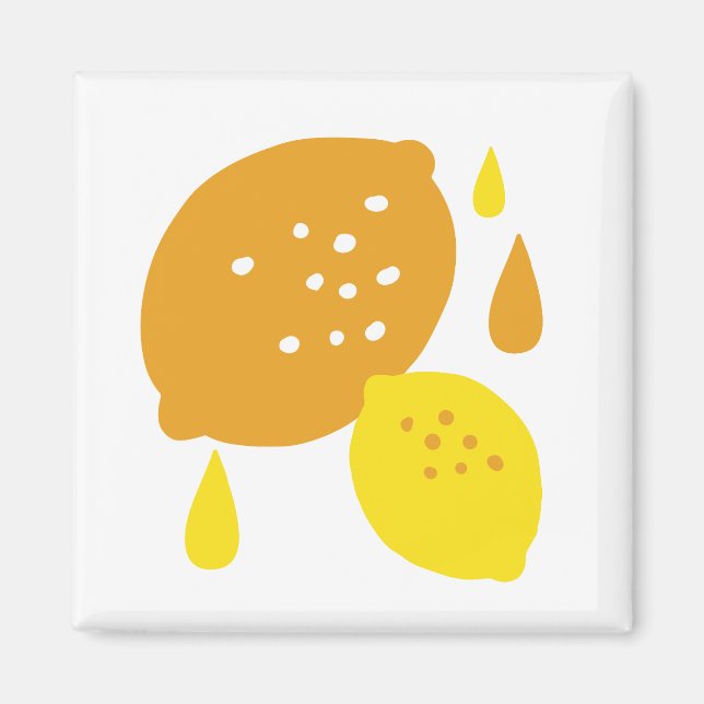  Navy Blue Lemon Art – Refreshing Citrus Design Magnet (Front)