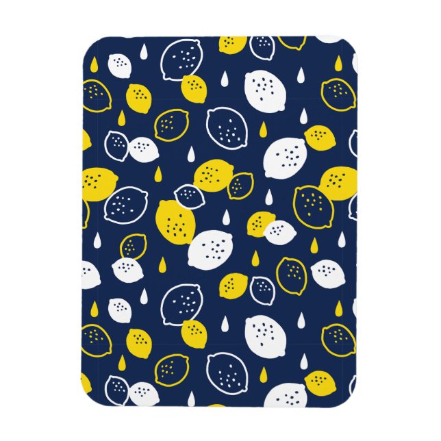  Navy Blue Lemon Art – Refreshing Citrus Design Magnet (Vertical)