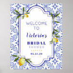 Navy Blue & Lemon bridal shower welcome Poster<br><div class="desc">Navy Blue & Lemon bridal shower welcome Poster</div>