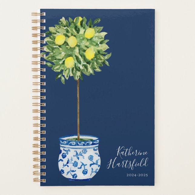 Navy Blue Lemon Tree Planner (Front)