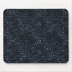 Navy Blue Leopard Print Mouse Pad