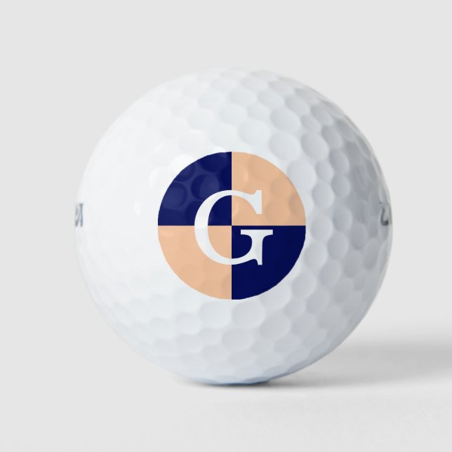 Navy Blue LG Chequered Monogram Golf Balls (Front)