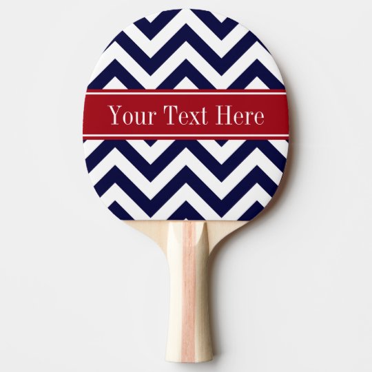Navy Blue Lg Chevron Cranberry Name Monogram Ping Pong Paddle