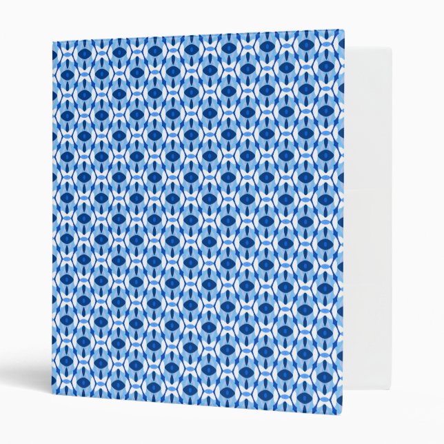 Navy Blue & Light Blue Abstract Geometric Binder (Front/Inside)