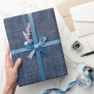 Navy Blue Linen Wrapping Paper