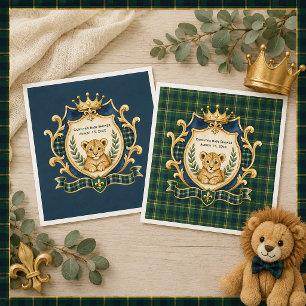 Navy Blue Little Prince Baby Shower Napkin