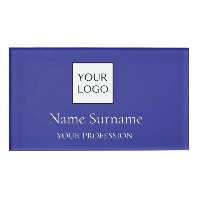Navy Blue Logo Promotional  Name Tag (Front)