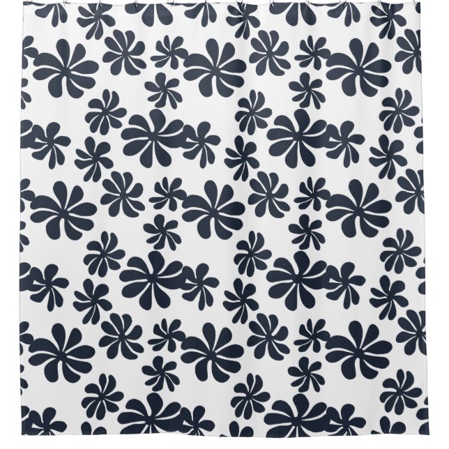 Navy blue loopy flowers w/custom background colour (Front)