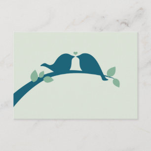 Navy Blue Love Birds Wedding RSVP Card