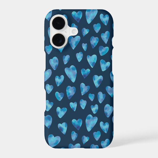 Navy Blue Love Heart pattern (Back)