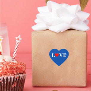 Navy Blue LOVE Heart Sticker