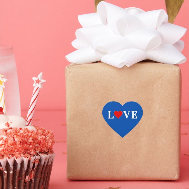 Navy Blue LOVE Heart Sticker (Party)