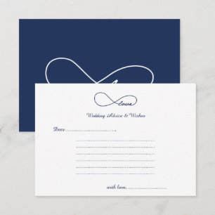 Navy Blue Love Wedding Wishes & Advice Cards