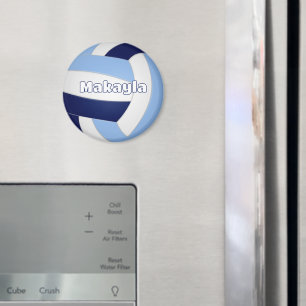 navy blue lt blue volleyball kids birthday party magnet