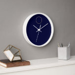 Navy Blue Luxury Gold Monogram Clock<br><div class="desc">Modern Luxury Brushed Metallic Gold Stylish Typography Navy Blue Background White Frame Home Office Kitchen Living Room Bathroom Clock</div>