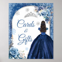 Navy Blue Magical Christmas Mis XV Años Card Gift