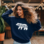 Navy Blue Mama Bear Sweatshirt<br><div class="desc">Custom printed apparel with trendy Mama Bear graphic. Visit our store for matching Baby Bear design. Click Customize It to personalize the design with your own text and images. Choose from a wide range of shirt styles and colours.</div>