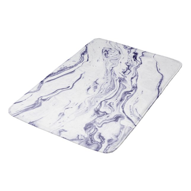 Navy Blue Marble Bath Mat (Angled)