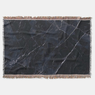Navy blue marble: stone texture. throw blanket