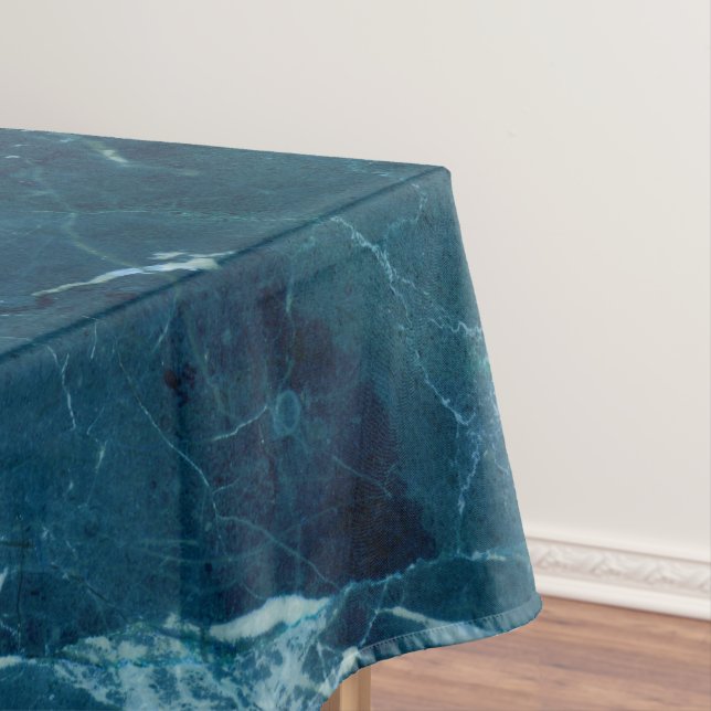 Navy Blue Marble Texture Tablecloth (In Situ)