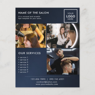 Navy-Blue Marketing Photo Flyer for Salon